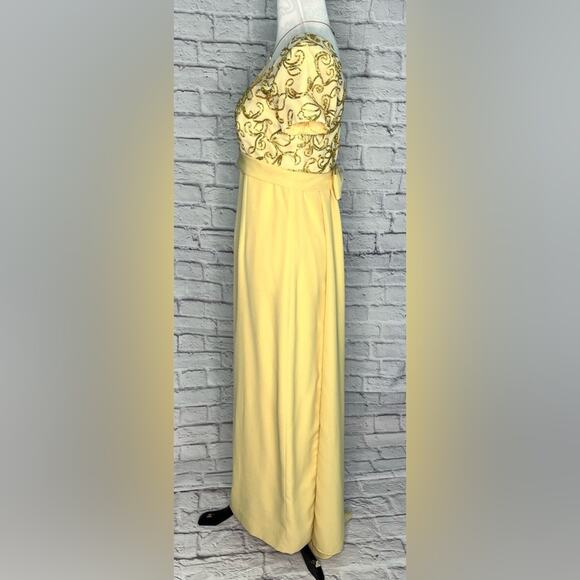 Vintage yellow and gold Alyce Designs gown size 8 - Picture 5 of 12